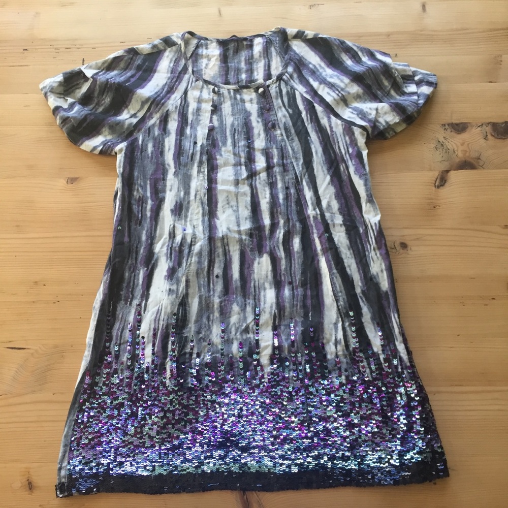 Anthropologie dress purple ombre sequin NWOT